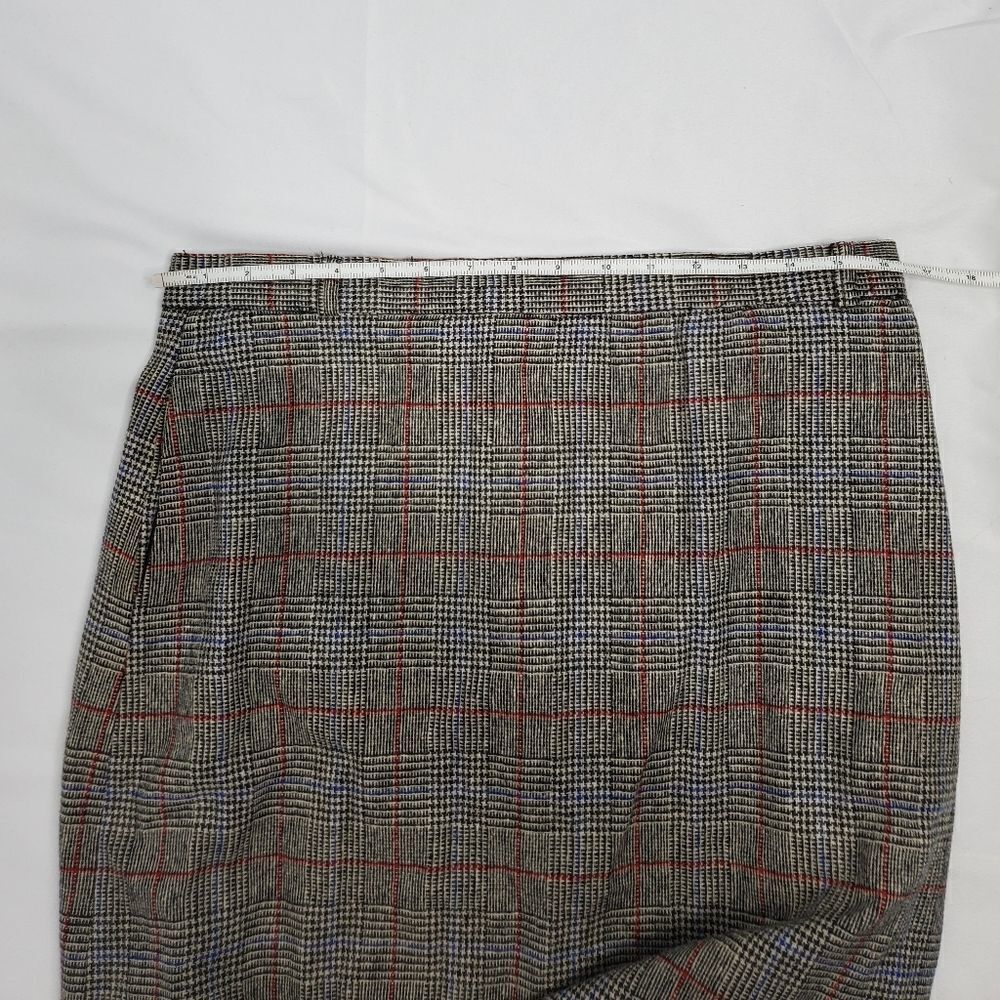 VINTAGE 80s skirt set dark academia wool plaid one button blazer suitM - Picture 8 of 16